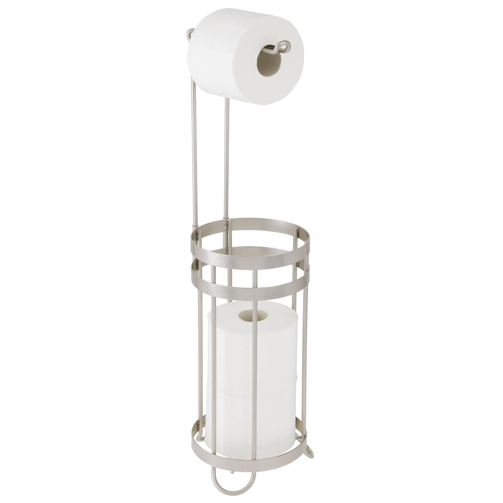 mDesign Metal Toilet Paper Stand Holder/Dispenser Holds 4 Rolls