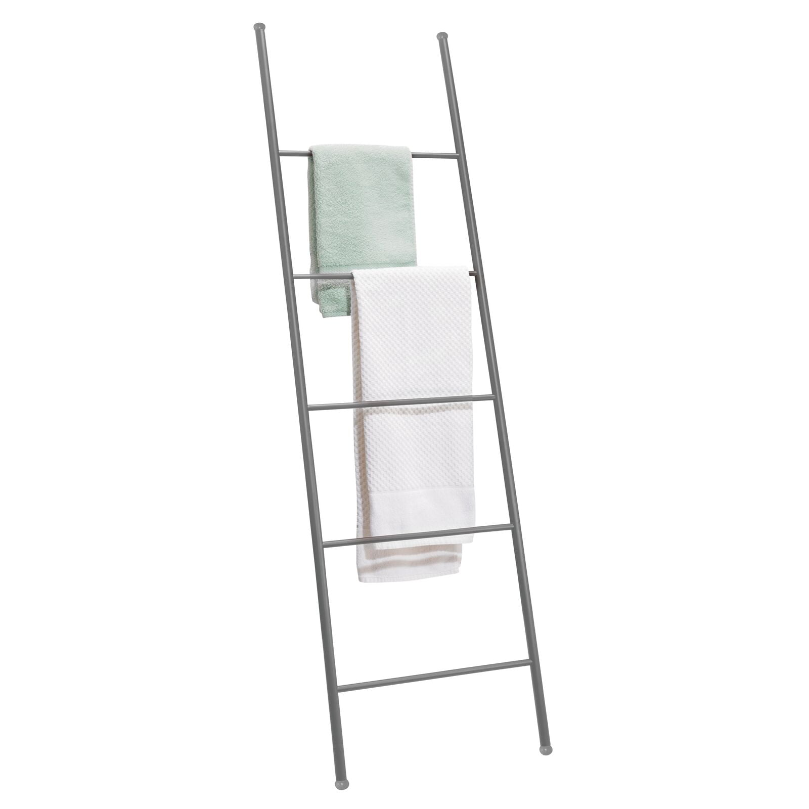 mDesign Metal Towel Ladder for Bathroom Bathroom Wall Ladder Rack