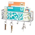 thumbnail image 1 of mDesign Metal Wall Mount Entryway Storage, Mail Sorter Basket - Chrome, 1 of 4