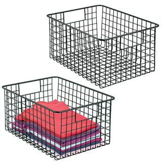 SANNO Freezer Storage Baskets, Stackable Wire Storage Baskets Bin Organizer Refrigerator  Chest Basket Organizers Bins for Storage Pantry Home, Bathroom, Closet  Organization, Set of 4 