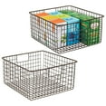 thumbnail image 1 of mDesign Metal Wire Food Organizer Basket with Built-In Handles - 2 Pack - Bronze, 1 of 9