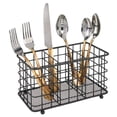 thumbnail image 1 of mDesign Metal Wire Kitchen Cutlery/Utensil Storage Bin, 3 Sections - Black, 1 of 6
