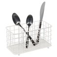 thumbnail image 1 of mDesign Metal Wire Kitchen Cutlery/Utensil Storage Bin, 3 Sections - White, 1 of 8