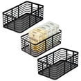 thumbnail image 1 of mDesign Metal Wire Organizer Basket for Kitchen/Pantry, 3 Pack, Matte Black, 1 of 8