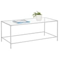 thumbnail image 1 of mDesign Metal and Glass Top Rectangle Accent Coffee Table Furniture Unit, Silver, 1 of 4