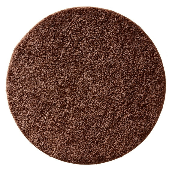 mDesign Microfiber Accent Rug Mat, 24" Diameter - Chocolate Brown