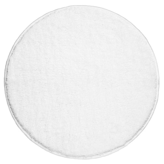 mDesign Microfiber Accent Rug Mat, 24" Diameter - Pure White