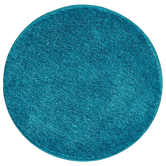 mDesign Microfiber Accent Rug Mat/Runner, 24" Diameter - Heather Teal Blue