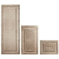 thumbnail image 1 of mDesign Microfiber Bath Mats - 3 Piece Bathroom Rugs - Set of 3 - Linen/Tan, 1 of 8