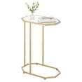 thumbnail image 1 of mDesign Mirror Accent Side/End Table Desk and Tray Furniture Unit - Soft Brass, 1 of 6