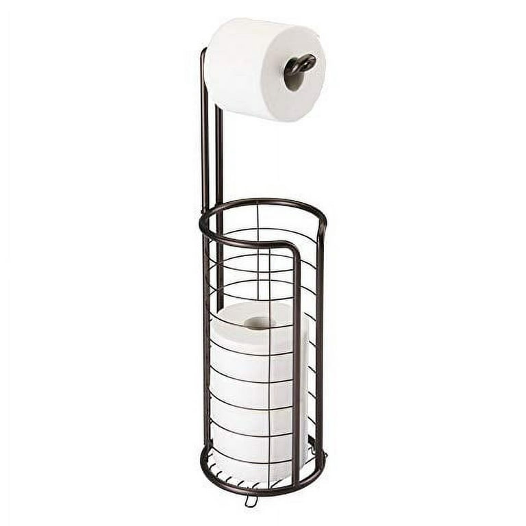 Toilet Paper Holder Stand with Reserve and Dispenser for 4 Mega Rolls,  Bathroom Freestanding Toilet Tissue Paper Roll Storage with Cell Phone  Shelf