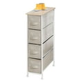 thumbnail image 1 of mDesign Narrow Dresser Storage Tower Stand, 4 Removable Fabric Drawers, Linen, 1 of 8
