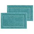 thumbnail image 1 of mDesign Non-Slip Microfiber Bathroom Rug, 21" x 34" - 2 Pack - Teal Blue, 1 of 9
