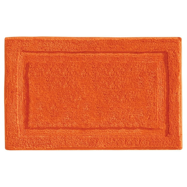 mDesign Non-Slip Microfiber Bathroom Rug, 21" x 34" - Orange