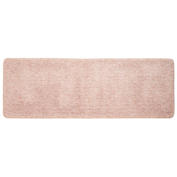 mDesign Non-Slip Microfiber Polyester 60" x 21" Heathered Spa Mat/Rug, Lt. Pink