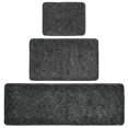 thumbnail image 1 of mDesign Non-Slip Microfiber Polyester Heathered Rugs, Set of 3 - Charcoal Gray, 1 of 9