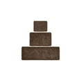 thumbnail image 1 of mDesign 100% Polyester Luxury Rectangular Spa Mat Rugs, Plush Water Absorbent - for Bathroom Vanity, Bathtub/Shower, Machine Washable - Runner, Standard & Small Rug, Set of 3 - Heather Chocolate Brown, 1 of 8