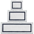 thumbnail image 1 of mDesign Non-Slip Microfiber Polyester Spa Mat/Rugs, Set of 3, White/Navy Blue, 1 of 9