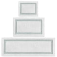 thumbnail image 1 of mDesign Non-Slip Microfiber Polyester Spa Mat/Rugs, Set of 3, White/Water Blue, 1 of 9