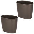 thumbnail image 1 of mDesign Plastic 2.25 Gallon Trash Garbage Wastebasket Can, 2 Pack, Dark Brown, 1 of 6