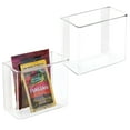 thumbnail image 1 of mDesign Plastic Adhesive Wall Mount Kitchen Organizer, 6" Wide - 2 Pack - Clear, 1 of 9