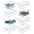 thumbnail image 1 of mDesign Shoe Racks Stackable Storage Box 8 Pack with Hinged Lid, Holds up to 8 Pairs, Clear, 1 of 9