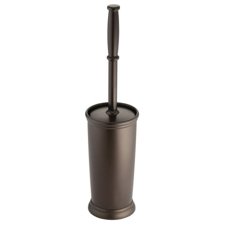 mDesign Plastic Compact Bathroom Toilet Bowl Brush and Holder - Bronze