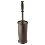 mDesign Plastic Compact Bathroom Toilet Bowl Brush and Holder - Espresso Brown