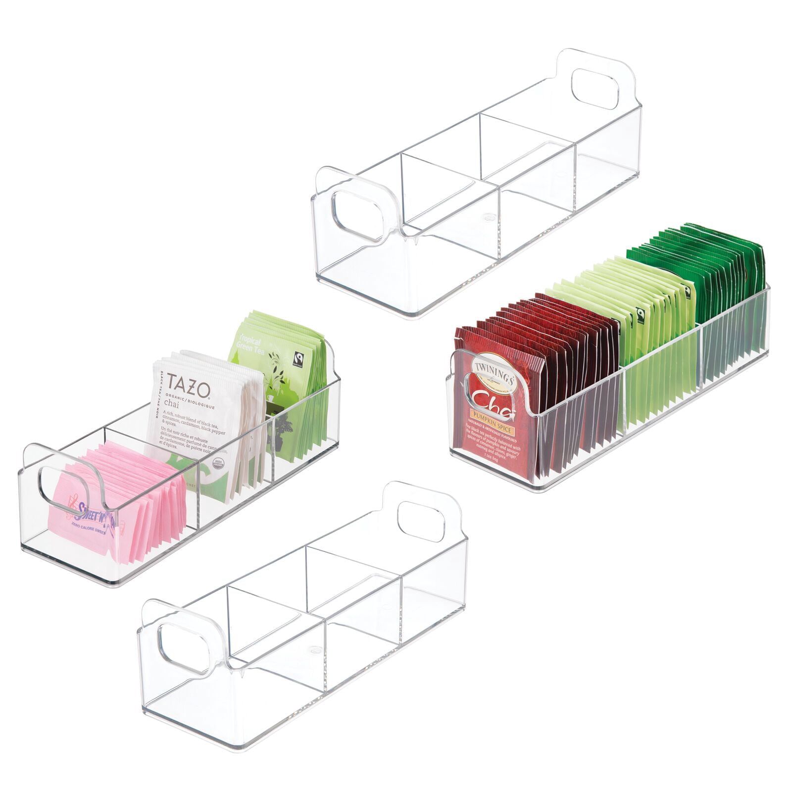 Tea Condiments Container mDesign Plastic Condiment Organizer/Tea Bag Holder - 9