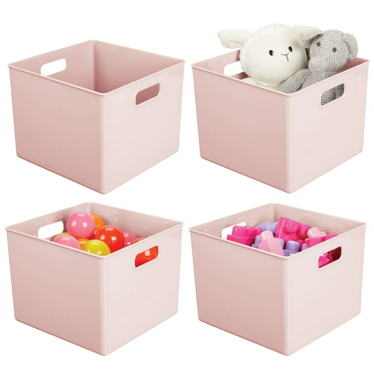 mDesign Plastic Storage Organizer Bin for Kids Supplies, 4 Pack