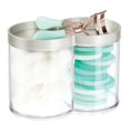 thumbnail image 1 of mDesign Plastic Dual Canister Jar Organizer Set, Storage Lid - Clear/Matte Satin, 1 of 8