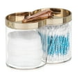 thumbnail image 1 of mDesign Plastic Dual Canister Jar Organizer Set - Storage Lid, Clear/Soft Brass, 1 of 9
