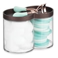 thumbnail image 1 of mDesign Plastic Dual Canister Jar Organizer Set with Storage Lid - Clear/Bronze, 1 of 8