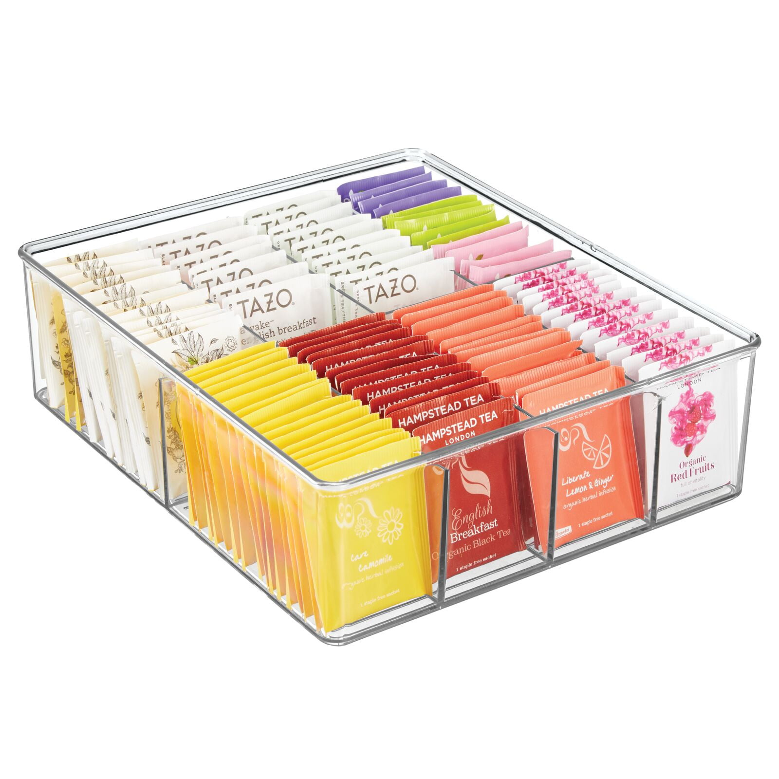 mDesign Plastic Extra Wide Divided Organizer Box for