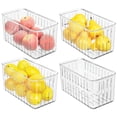 thumbnail image 1 of mDesign Plastic Food Cabinet Storage Organizer Container Bin - 4 Pack - Clear, 1 of 8