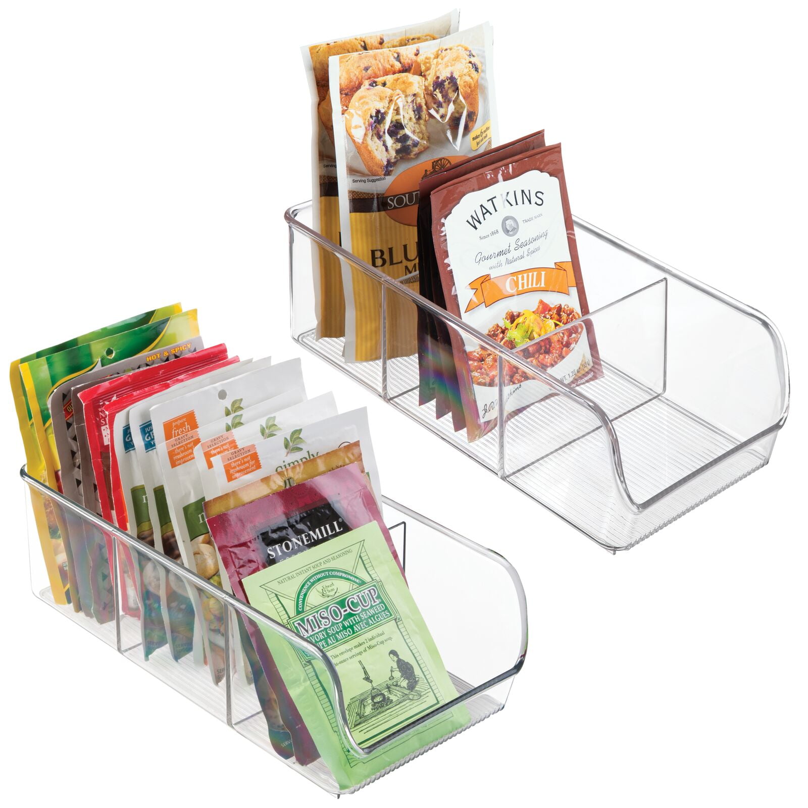 mDesign Plastic Food Storage Bin Organizer for Kitchen 2 Pack