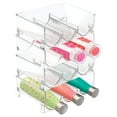 thumbnail image 1 of mDesign Plastic Free-Standing Stackable 3 Bottle Storage Rack, 4 Pack, Clear, 1 of 9