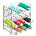 thumbnail image 1 of mDesign Plastic Free-Standing Stackable 4 Bottle Storage Rack - 4 Pack , Clear, 1 of 9
