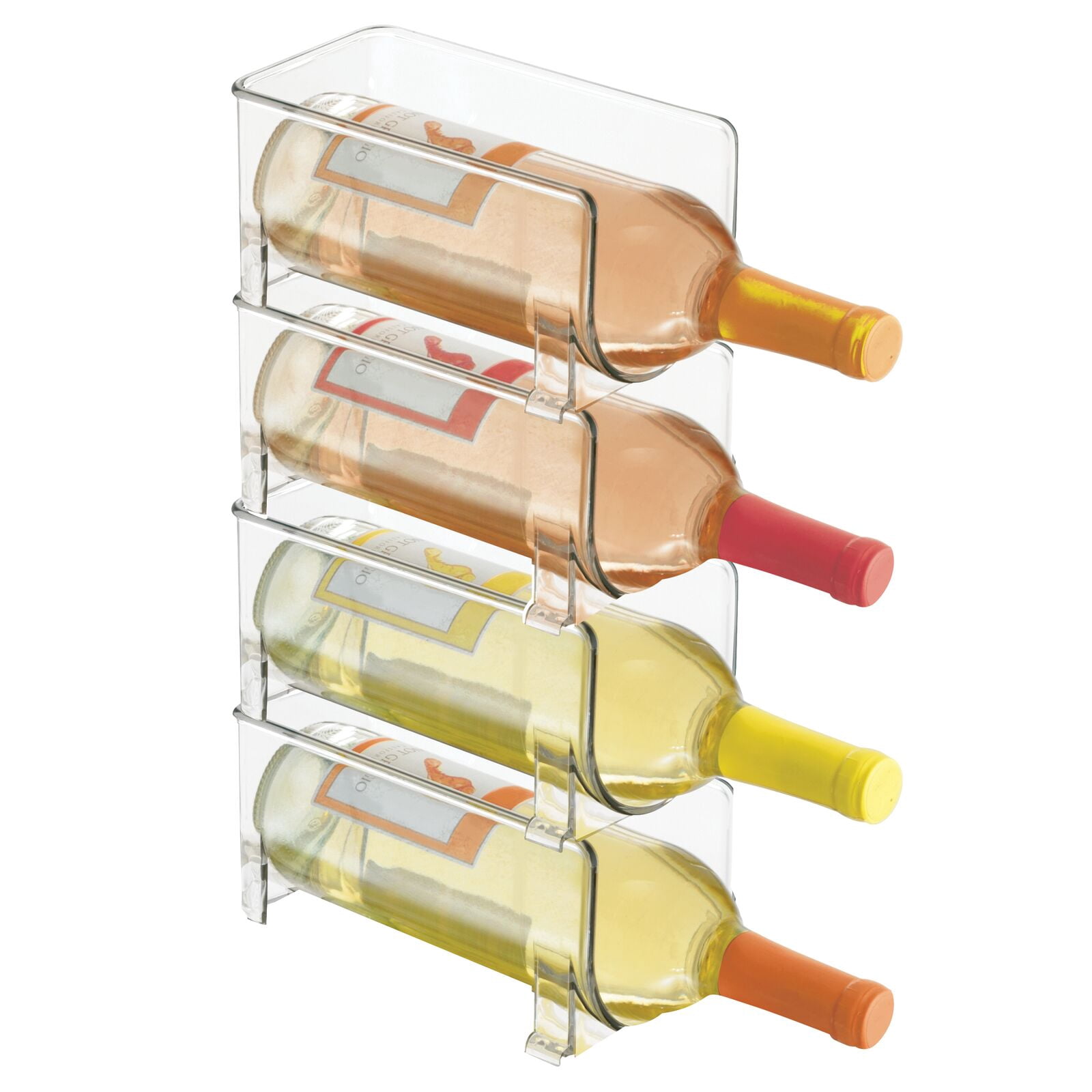 mDesign Plastic Free-Standing Wine Set Rack Storage Organizer - 4 Pack ...