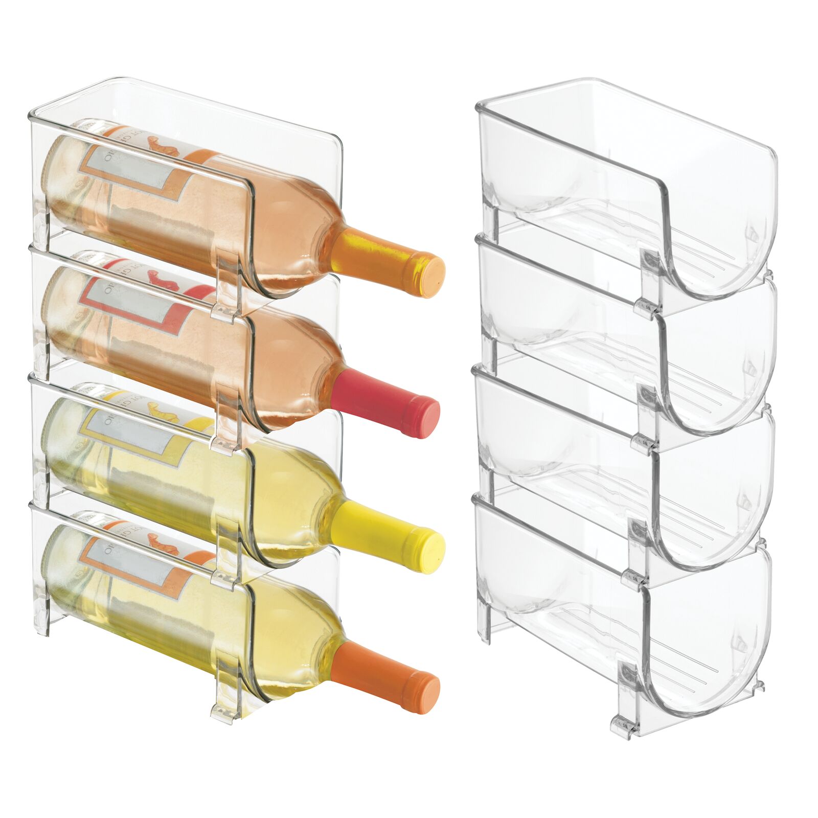 mDesign Plastic Free-Standing Wine Set Rack Storage Organizer - 8 Pack ...