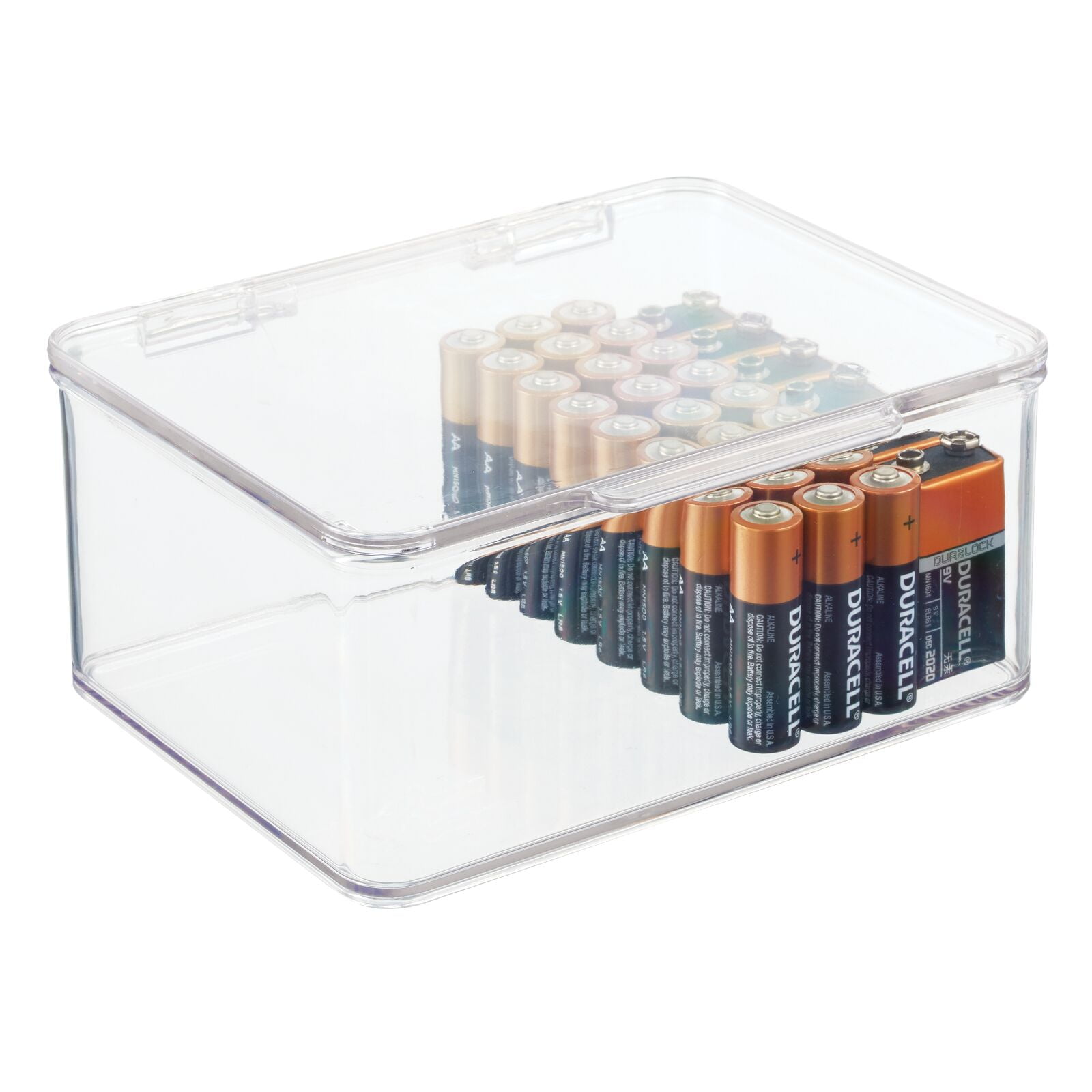 mDesign Plastic Home Office Storage Organizer Box with Hinged Lid, 4 Pack, Clear, Size: 3.62 x 5.75 x 6.62