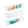 thumbnail image 1 of mDesign Plastic Kitchen Cabinet Drawer Organizer Tray, 12" Long, 3 Pack - Clear, 1 of 6