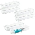 mDesign Plastic Kitchen Drawer Organizer Tray, 12" Long, 6 Pack