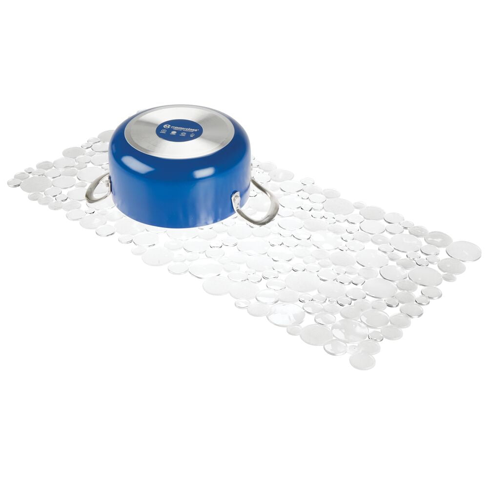 mDesign Plastic Kitchen Farmhouse Sink Mat Bubble Design, XLarge