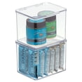 thumbnail image 1 of mDesign Plastic Kitchen Pantry/Fridge Organizer Box, Hinged Lid, 2 Pack, Clear, 1 of 9