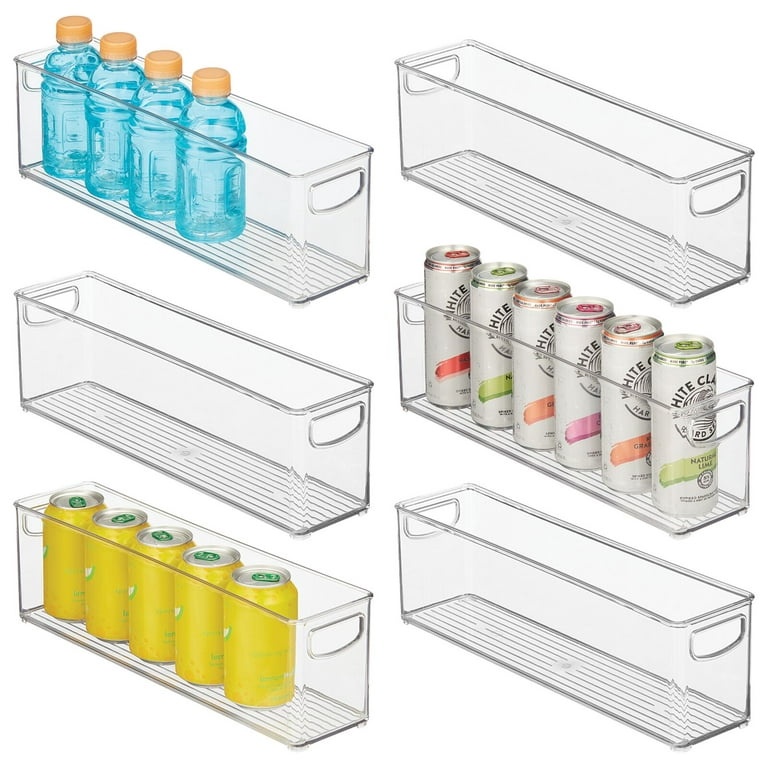 mDesign Plastic Kitchen Storage Organizer Bins for Pantry, Fridge