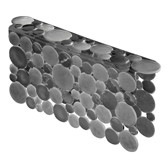mDesign Plastic Kitchen Sink Protector Saddle - Bubble Design - Graphite Gray