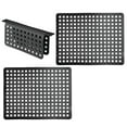 thumbnail image 1 of mDesign Plastic Kitchen Sink Protector Set, Slotted Design, Set of 3 - Black, 1 of 9