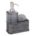 thumbnail image 1 of mDesign Plastic Kitchen Soap Dispenser Pump/Sponge Holder Caddy, Dark Gray/Black, 1 of 7