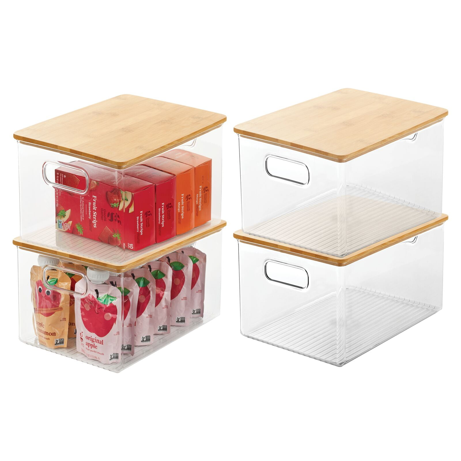 Clear Vertical Striped Food Storage Containers With Lids - Temu